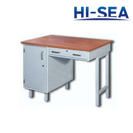 Aluminum Marine Writing Desk with One Pedestal and Drawer 