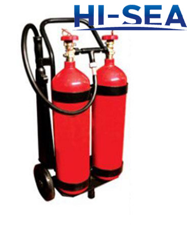 Wheeled carbon dioxide fire extinguishers
