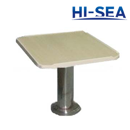 Marine Coffee Table with Stainless Steel Pedestal