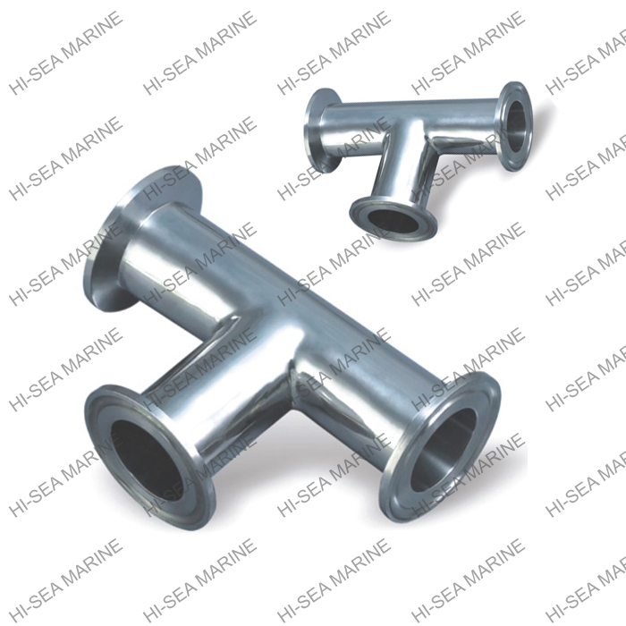 Stainless steel sanitation quick connect equal tees