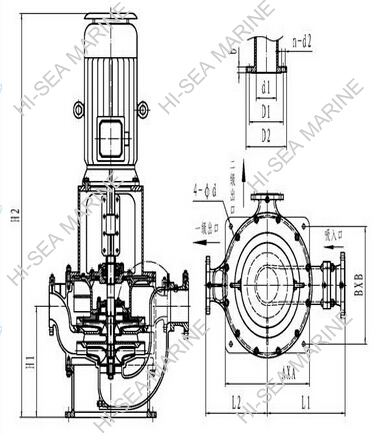 CLN Marine Vertical Double-stage Double-outlet Centrifugal Pump