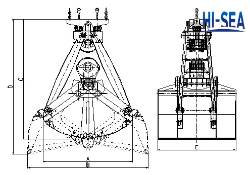 Four Ropes Mechanical Marine Grab