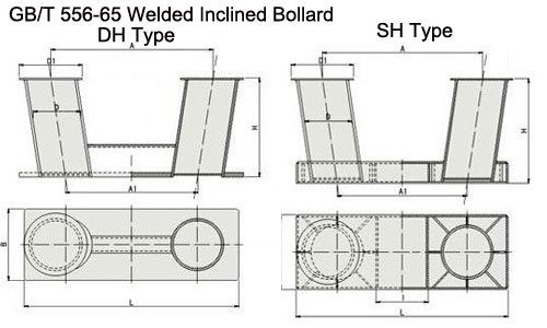GB T556-65 Welded Inclined Bollard